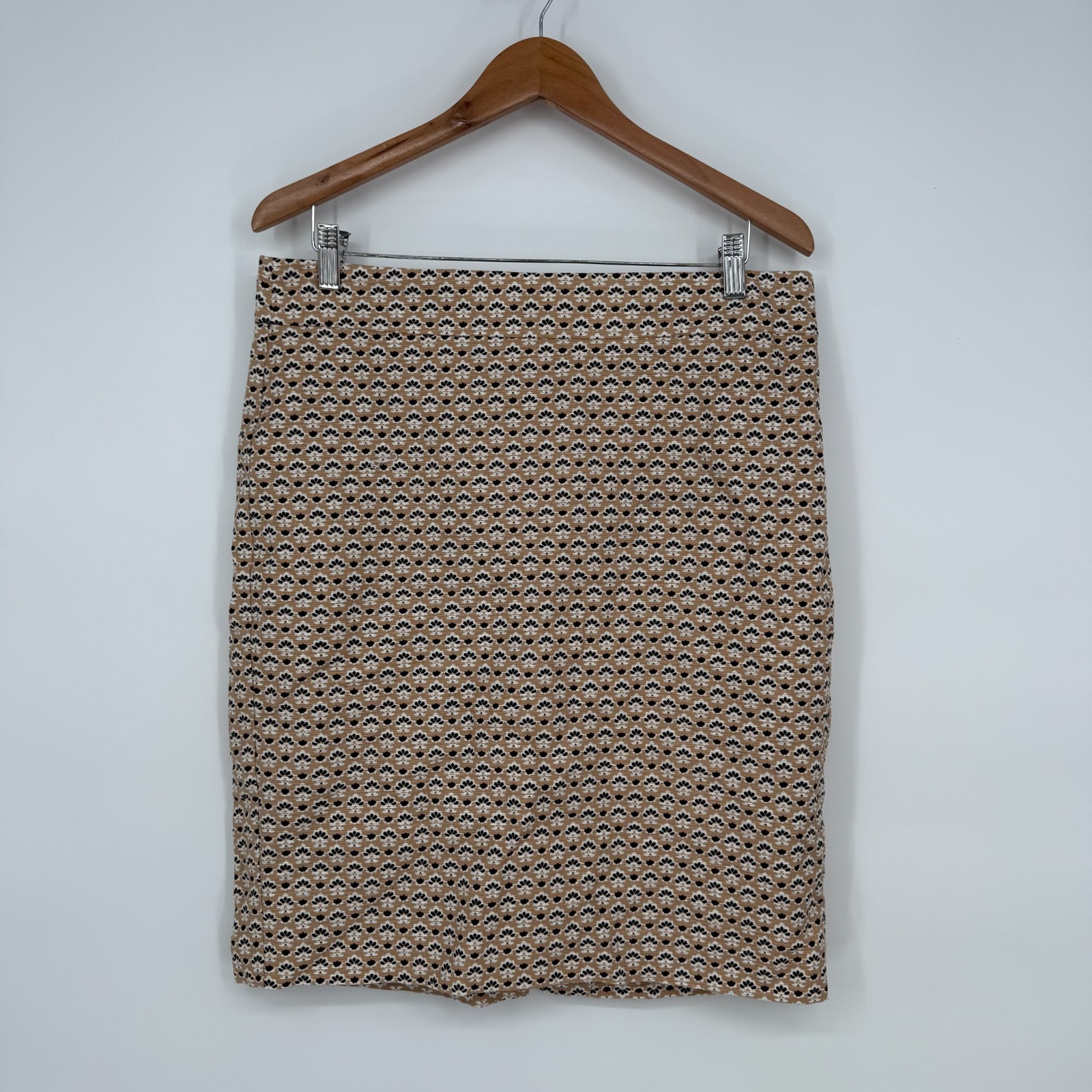 Ann Taylor Pencil Skirt Womens 10 Multicolor Geometric Cotton Lined Zip Fly