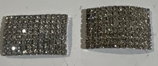 Vintage Rhinestone Shoe Clips Silver Tone Sparkly Bridal Pair