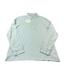 Criquet Light Blue L/S Organic Cotton Polo Shirt XL NWT