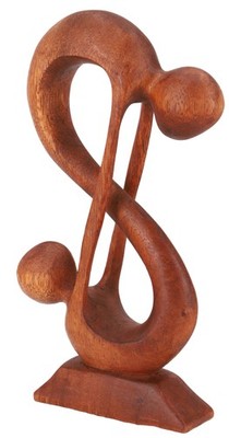 Holzfigur, Statue, Deko Objekt Feng Shui 20 cm - Acrobat / dunkelbraun