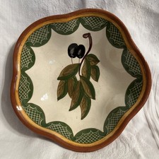 Terracotta/RedWare Bowls 6” Handmade Hand Painted Portugal Olives Set Of 4