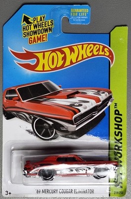 1969 Mercury Cougar Eliminator in Red with White: Hot Wheels HW Workshop : BFG52