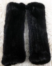 Fur Jewelry High Quality Mink Braid Arm Warmer Black Total Length 30Cm/Fur