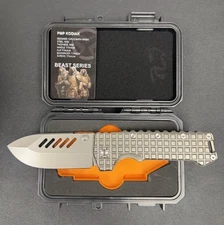PMP Knives Kodiak Beast - Silver  EDC Pocket knife Overbuilt