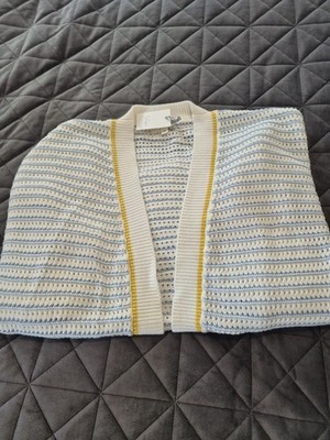 Weiß & blau gestreifte Strickjacke Größe 28/30 von Julipa neu mit Etikett