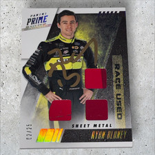 Ryan Blaney signed 2019 PANINI PRIME TRIPLE RACE USED SHEET METAL card #02/25