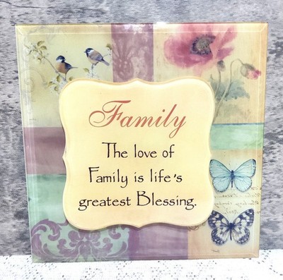 3D Family Wall Art ''Life's Greatest Blessing'' Floral Butterfly Pastel 10'' x 10''