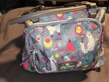 Lily Bloom Llama Satchel Purse Bag Gray Multi...