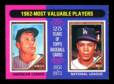 1975 TOPPS OPC O PEE CHEE #200 Mickey Mantle HOF Maury Wills 1962 MVP NM-MT Card