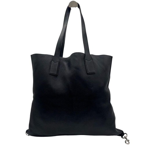 Marc Jacobs Black Leather Tote Bag with Logo Pouch A4 Storage Used - Picture 2 of 10