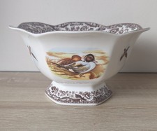 SPODE WOODLAND FUSS SECHSECKIGE OBSTSCHALE NEU ENTE FASAN & KIEBITZ SELTEN