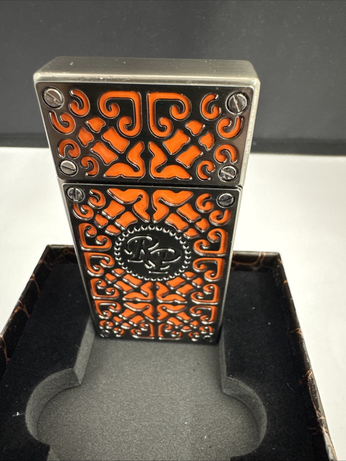 - Orange With Gunmetal Plates - New