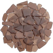 Sea Glass for Crafts - 14Oz Brown Frosted Seaglass Pieces - Vase Filler and Aqua