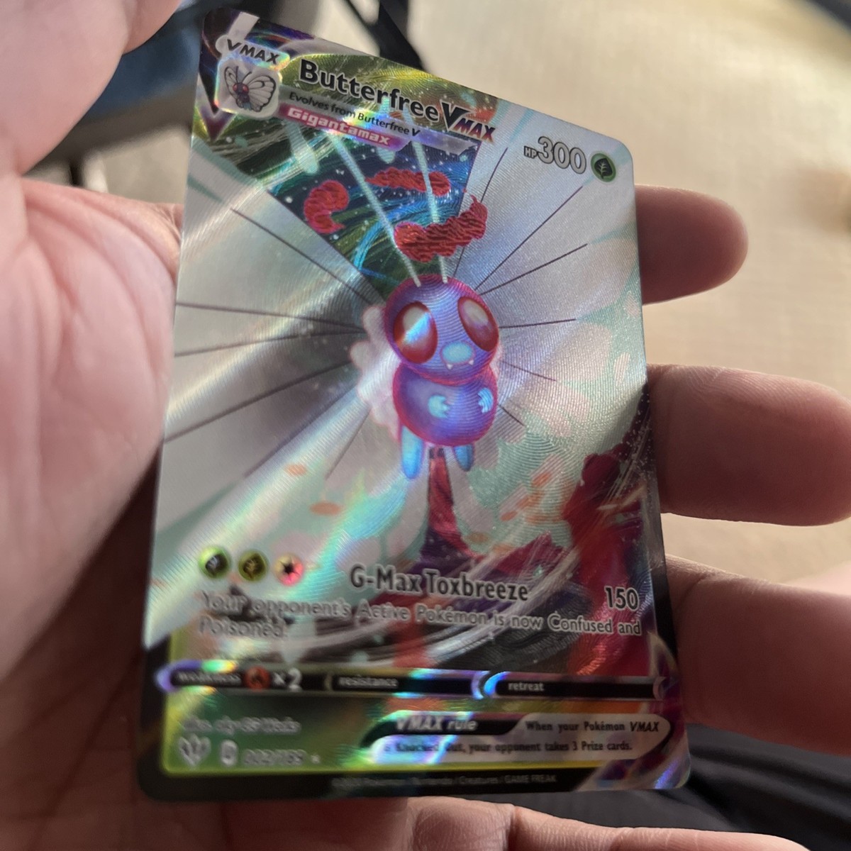 rare butterfree pokemon card - 012/165 - Pokemon 151 - Reverse Foil and Poisoned Butterfree V | (Full Art