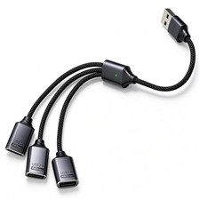 USB 2.0 Adapter Y Splitter 1 Male to 3 Female Hub Extension Cable Wire Cord