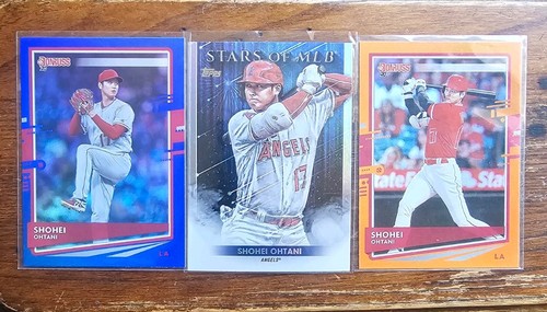 2020 Donruss Shohei Ohtani Holo Orange/2020 Blue Foil/2022 Topps Stars Of Mlb