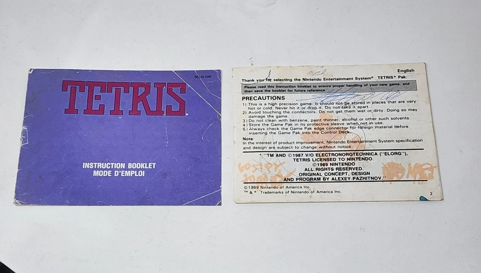 5 Official Nintendo NES Manuals (Joe & Mac, Mario Bros, Pro Wrestling, Tetris) - Image 3 of 4