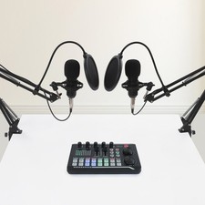 Professional Podcast Equipment Bundle Microphone Live Sound Card Audio Condenser
