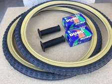 PAIR of 20" BMX Bicycle COMP3 BLACK Gumwall MX3 Tires/Tubes 20X1.75 *FREE GRIPS