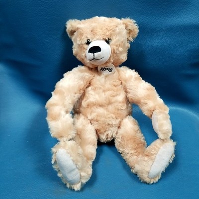 With Tags Steiff 12'' Tan Plush Original Teddy Bear Stuffed Animal Not Jointed
