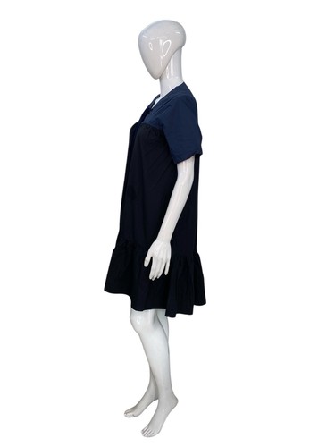 Ulla Johnson Femmes Cyrus Froncé Noir Bleu Coton Court Mini Robe Taille XS 0 - Photo 10 sur 20