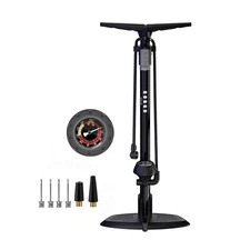 GOBKO Bike Pump w/ Gauge, Floor Pump, Presta & Schrader Valves, 160 PSI