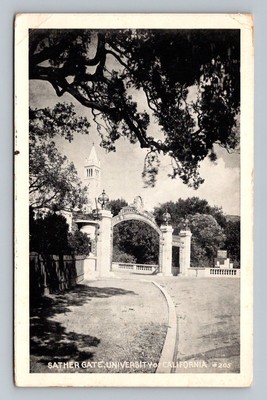 Postcard CA University of California Berkeley Sather Gate vintage