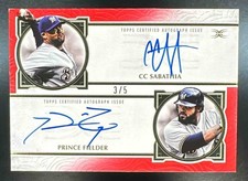 CC Sabathia Prince Fielder 2025 Topps Definitive Collection Dual Auto Red /5 KG