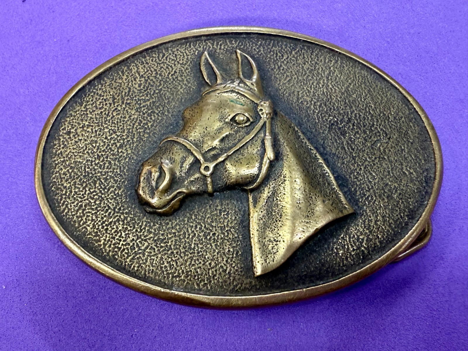 Centered Horse Head Solid Brass Western Vintage 1… - image 14