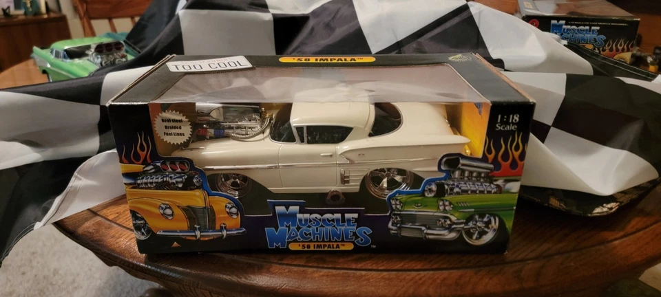 MÁQUINAS MUSCULARES 1/18 BLANCO SOPLADO 1958 CHEVY IMPALA HOT ROD NUEVO EN CAJA Foto 3 de 4