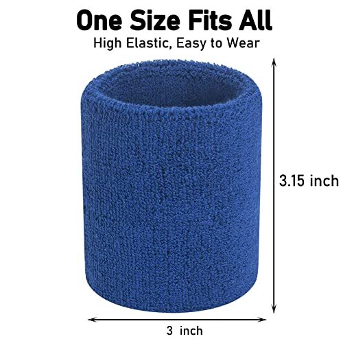 10 Pair Wrist Sweatbands Sports Wristbands for Men & Women, Stretchy & Colorful - Picture 2 of 6