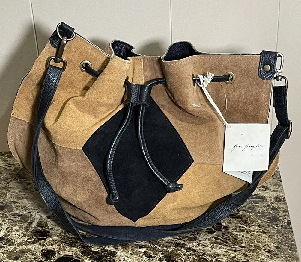 Free People Tovey Brown Suede Bucket Bag Handmade NWT 138