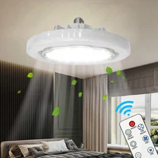 US Modern Led Ceiling Fan Light E27 Adjustable Bedroom Living Room Fan Lamp WN
