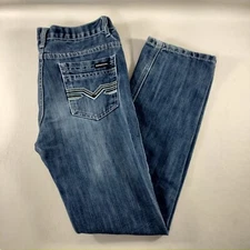Mongoose Straight Leg Embroidered Blue Denim Jeans Womens Size 16