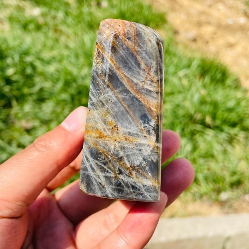 347g Natural Purple Flash Labradorite Freeform Crystal Display Specimen Healing - Picture 18 of 21