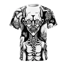 All Over Print Halloween Horror Art T Shirt Zombie Scary Creepy Goth Skulls Emo