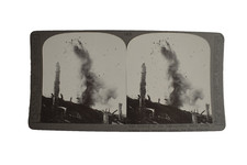 WW1 Stereoview HIGH EXPLOSIVE ARTILLERY SHELL EXPLODING C1918 Photograph 3D