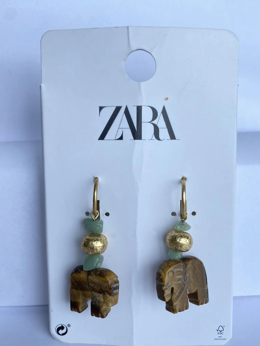 ZARA Woman VARIOUS ELEPHANT EARRINGS Small Hoop Stone M B1571 eBay