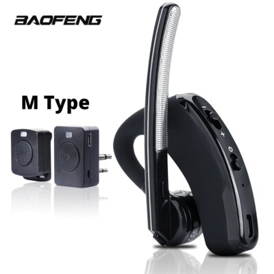 WALKIE TALKIE WIRELESS BLUETOOTH HEADSET M PLUG EARPIECE  PTT FOR BLACK