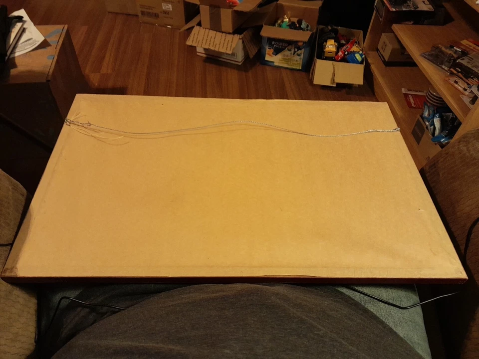 Винтажный в рамке детской стены декор Crewel мальчиков желтый самосвал медведь мяч текстурированный - Изображение 2 из 2