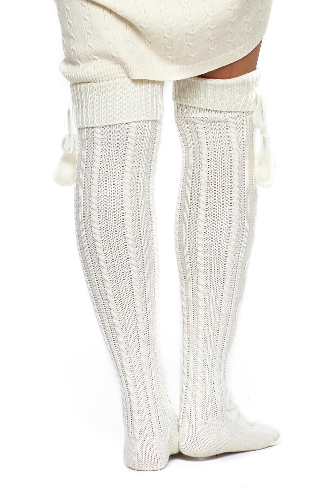 MeMoi Kniestrümpfe Mädchen - Gehäkelt Mit Schleife Baumwollmix