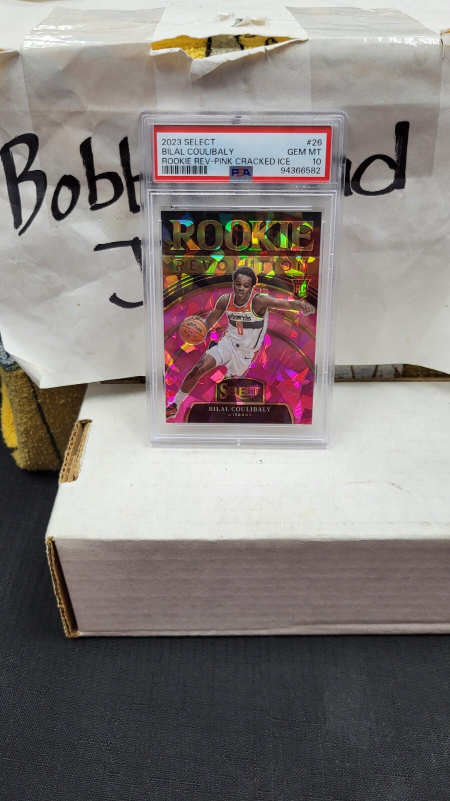 2023 BILAL COULIBALY PINK CRACKED ICE ROOKIE REVOLUTION /99 SELECT RC PSA 10 #26