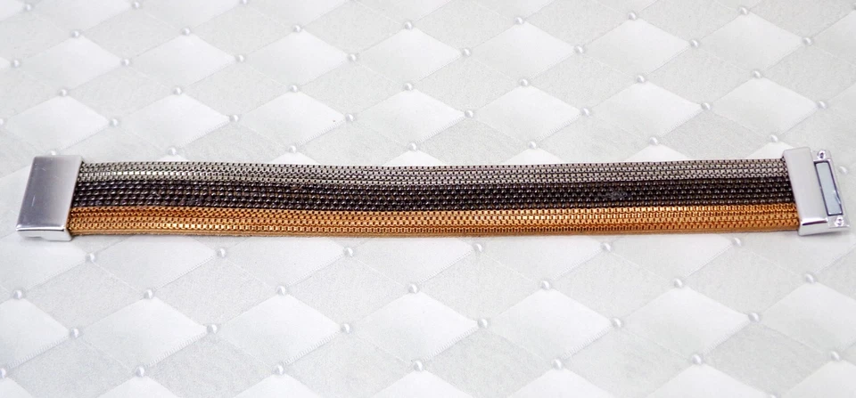 Pulsera envolvente de cadena en 3 colores, oro, plata, cadena de hematita en banda de gamuza Nueva  Foto 2 de 4