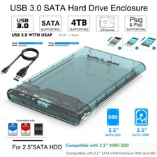2.5" USB 3.0 to SATA I II III Hard Drive Disk HDD SSD Enclosure External Case