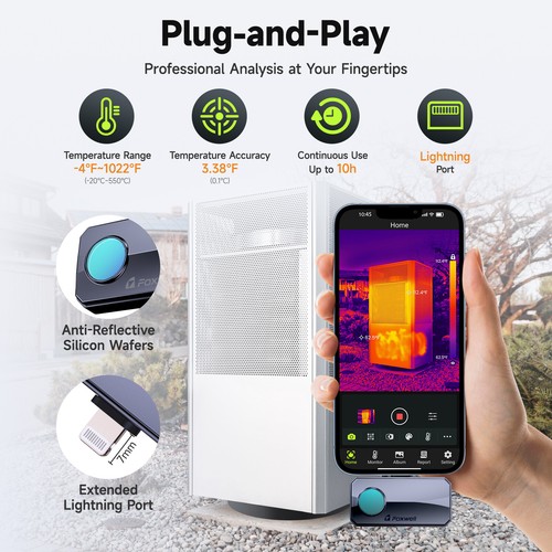 Infrared Thermal Camera Imaging for Android High Resolution for Home Inspection - Picture 2 of 9