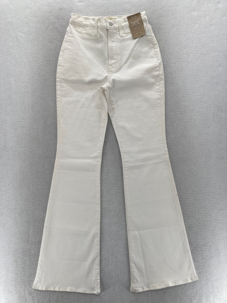 パンツ white color long strech flare denim Madewell The Perfect Vintage Flare Jean Women's 24 White Stretch