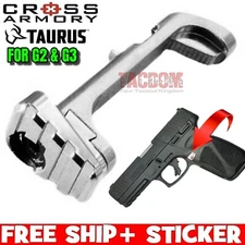 Cross Armory SILVER EXTENDED Magazine Release Catch  for TAURUS G2 G3 BILLET ALM