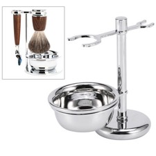 Mens Luxury Shaving Kit Stainless Steel Shaver Safety Holder Set Soap Bowl