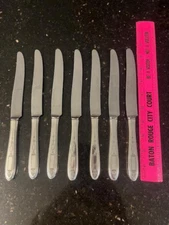 Oneida Community Plate Flatware Grosvenor 7 Dinner Knives Silver Plate