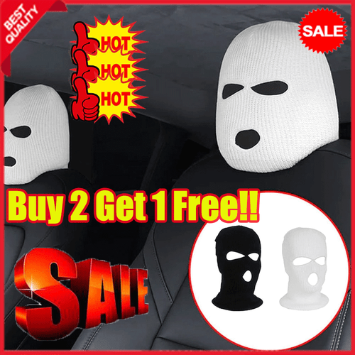 Funny Spoof Car Seat Headgear 3-Hole Car Seat Headrest Cover AU HOTTK
